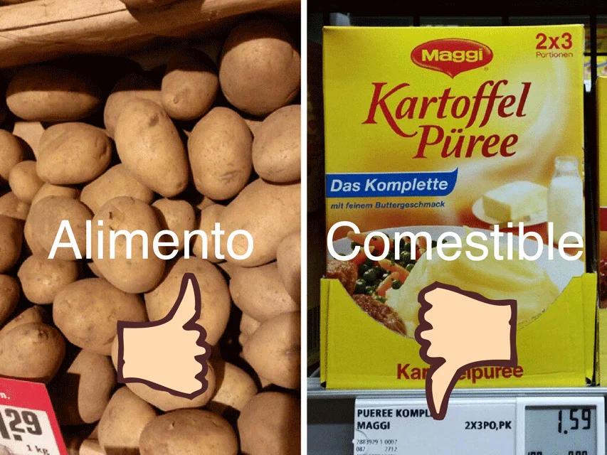Diferencia entre comestible y comestible
