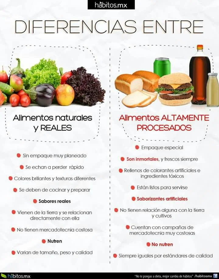 Diferencia entre comida y comida