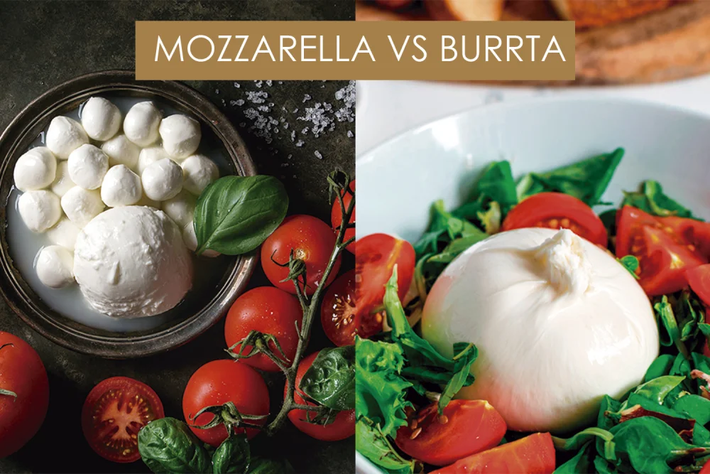 Diferencia entre burrata y mozzarella