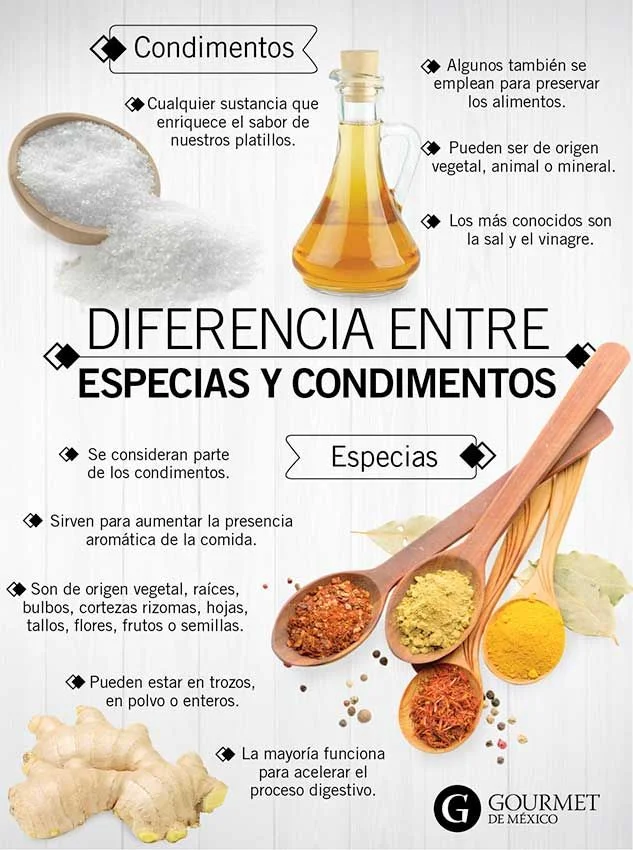 Diferencia entre condimento y saborizante