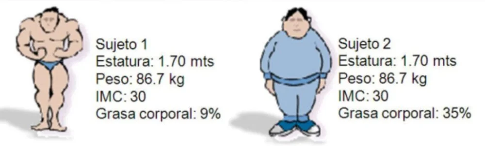 Diferencia entre el IMC y el porcentaje de grasa corporal