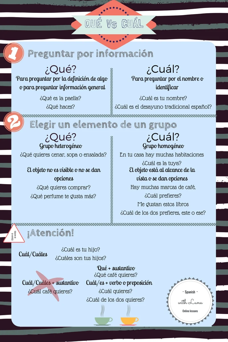 Diferencia entre qué y cuál