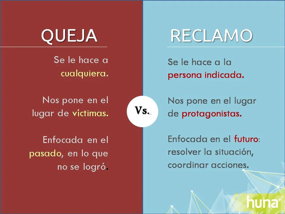 Diferencia entre queja y reclamo