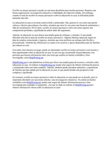 Cómo escribir un ensayo persuasivo Educación