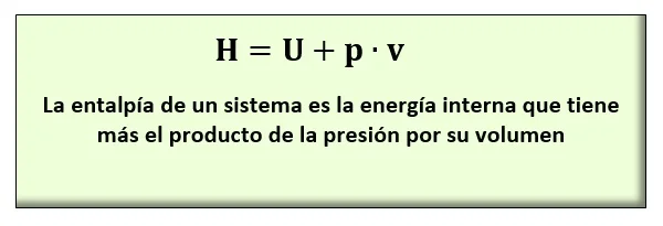Diferencia entre entalpía y energía interna