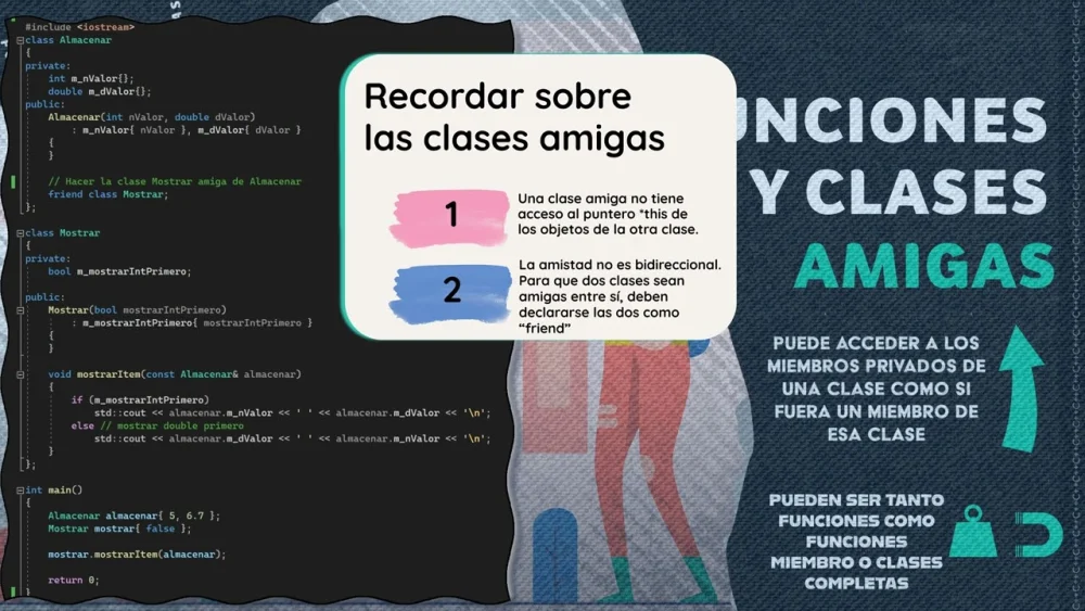 Diferencia entre la función amiga y la función normal en C++