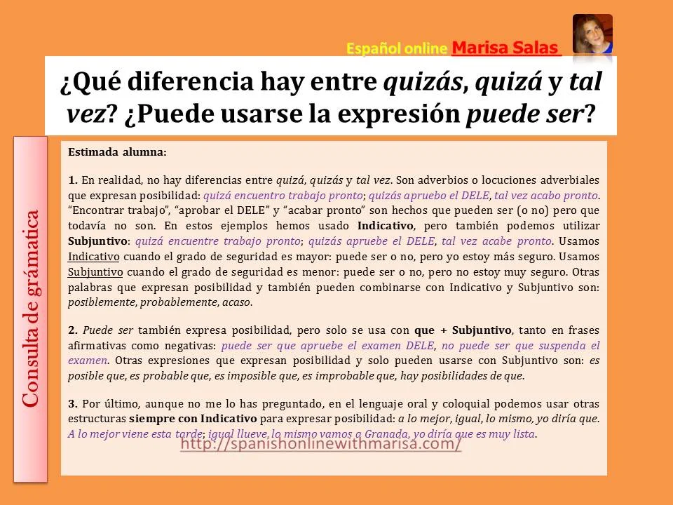 Diferencia entre quizás y tal vez