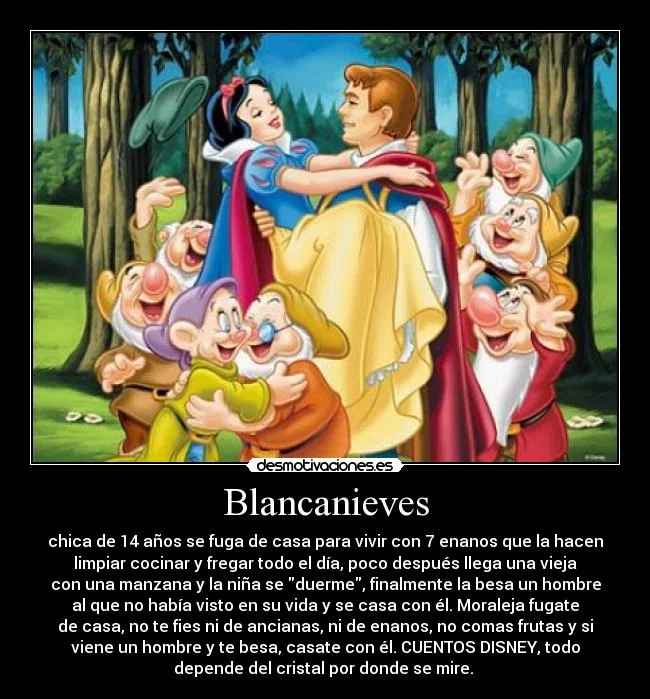 ¿Cuál es la moraleja de Blancanieves?