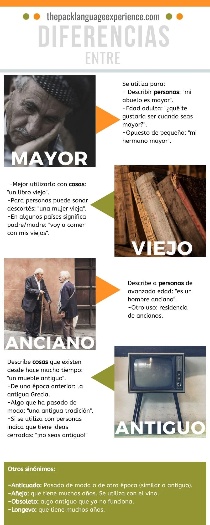 Diferencia entre anciano y mayor