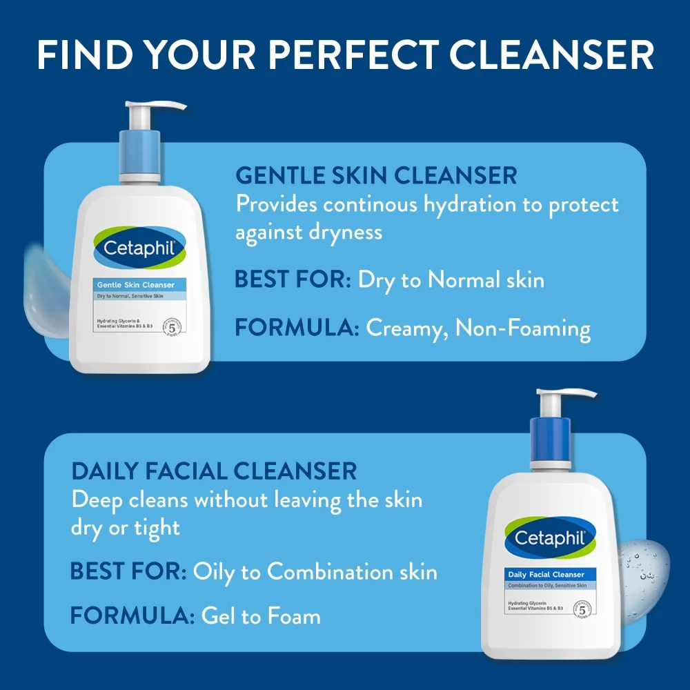 Diferencia entre el limpiador diario Cetaphil y el limpiador suave