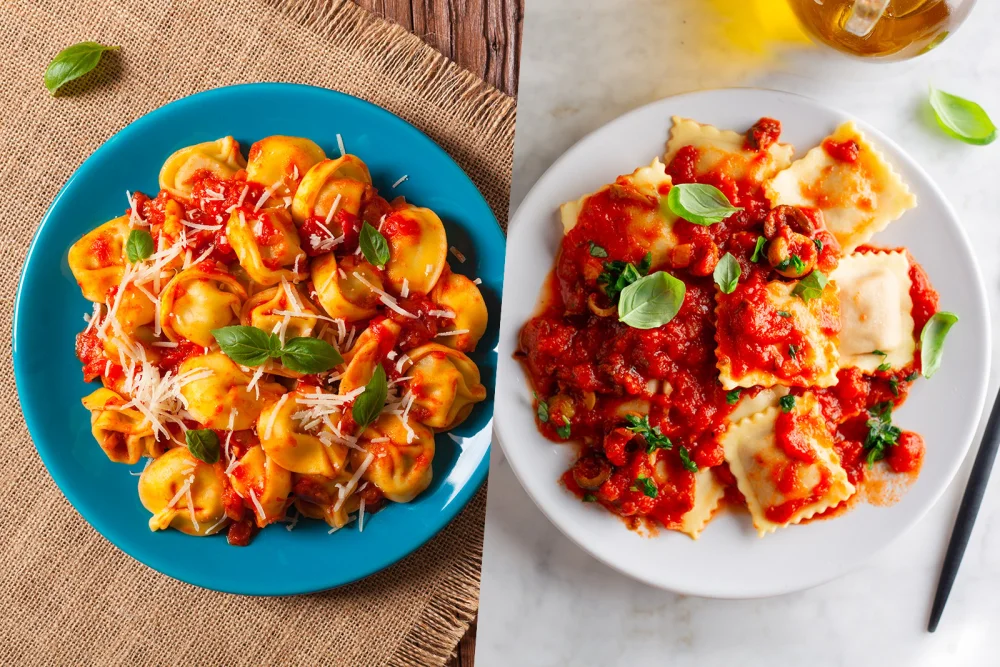 Diferencia entre ravioles y tortellini