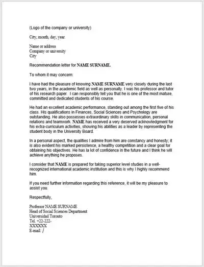 Cómo escribir una carta de referencia