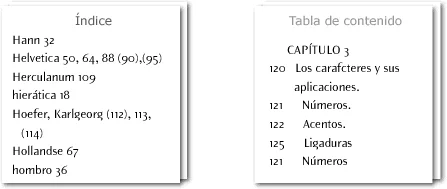 Diferencia entre índice y contenido