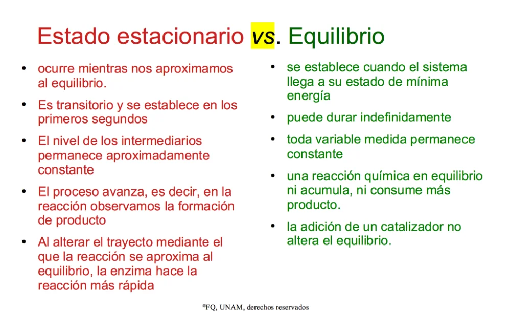 Diferencia entre equilibrio y estado estacionario