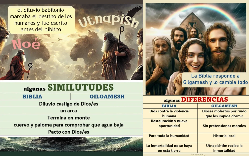 Diferencia entre la historia del diluvio de Gilgamesh y la del Génesis