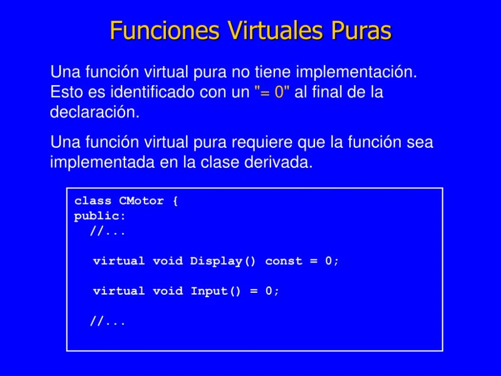 Diferencia entre una función virtual y una función virtual pura