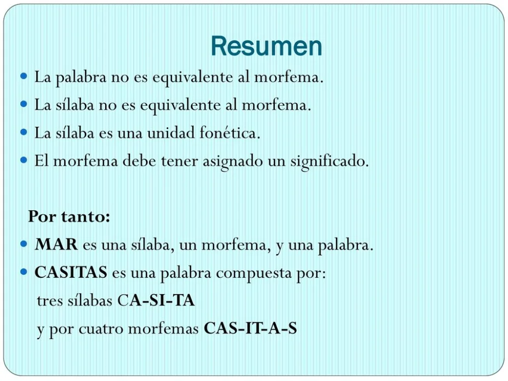 Diferencia entre morfema y sílaba