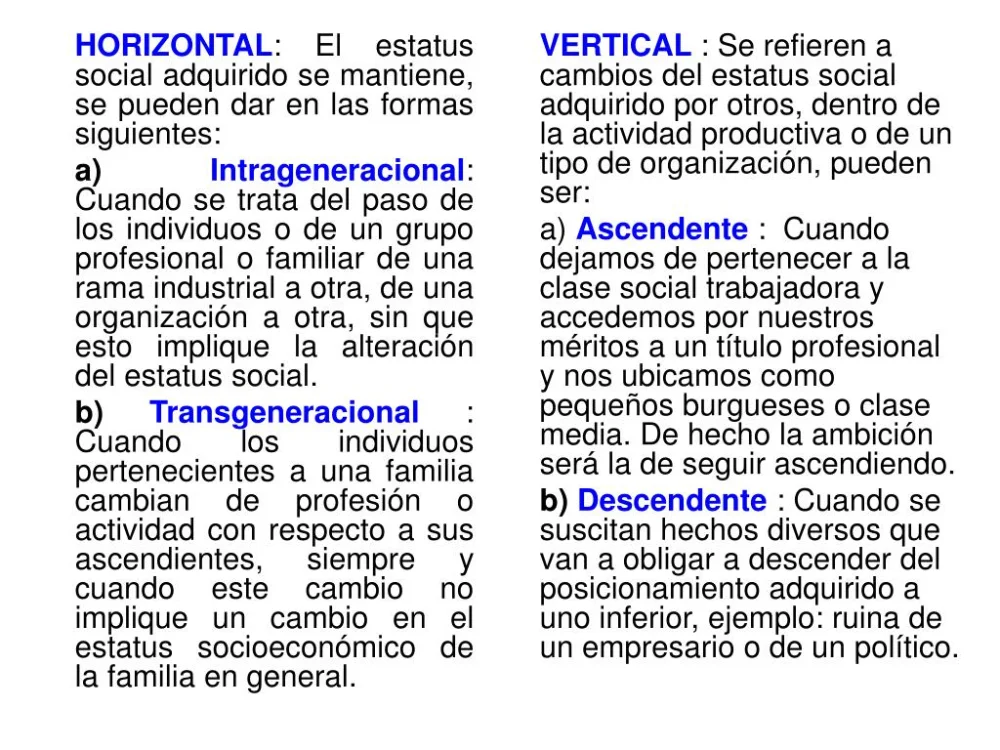 Diferencia entre movilidad intergeneracional e intrageneracional