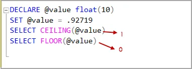 Diferencia entre CEIL y FLOOR en SQL