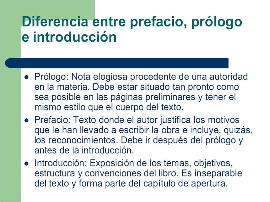 Diferencia entre introducción y prefacio