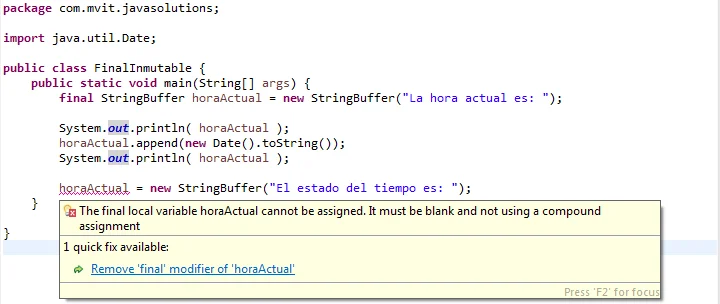 Diferencia entre mutable e inmutable en Java