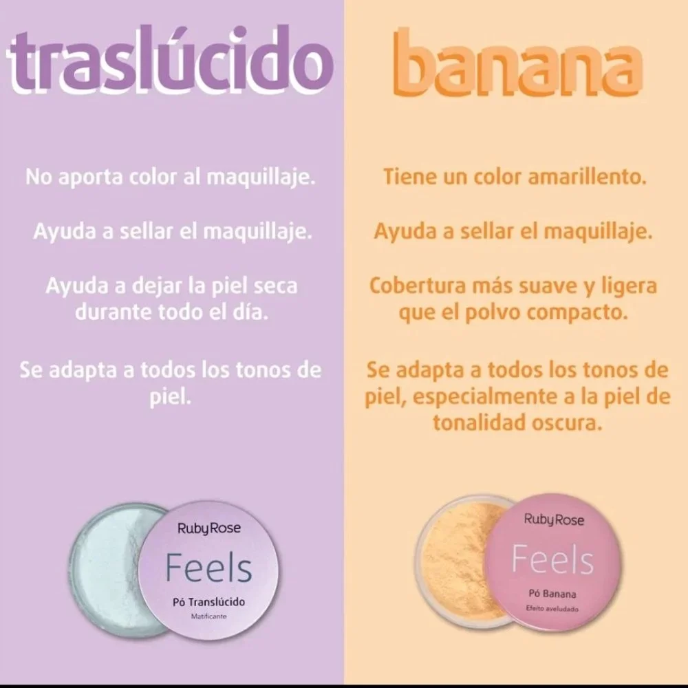 Diferencia entre el polvo de plátano y el polvo translúcido