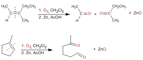 Diferencia entre la ozonólisis oxidativa y reductiva
