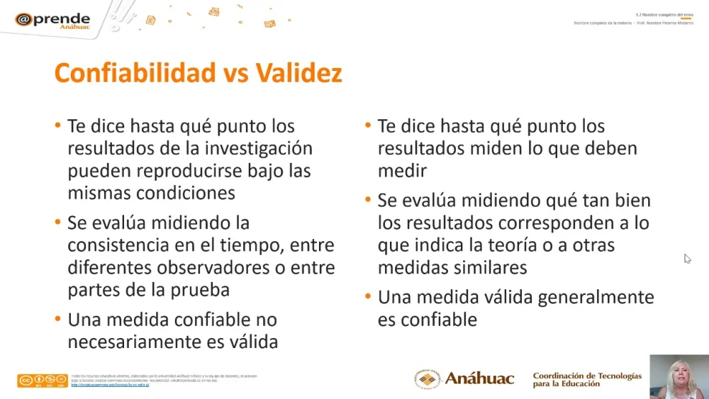 Diferencia entre validez y confiabilidad