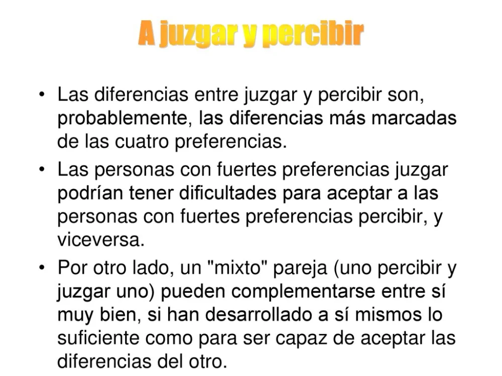 Diferencia entre juzgar y percibir