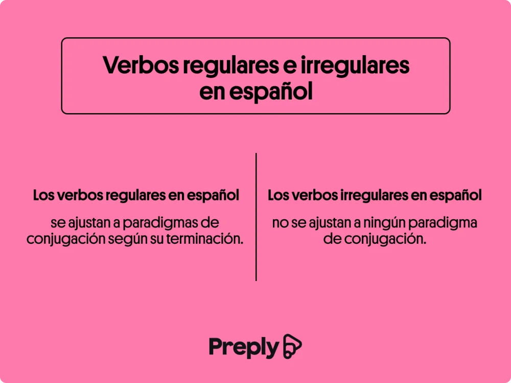 Diferencia entre verbos regulares e irregulares