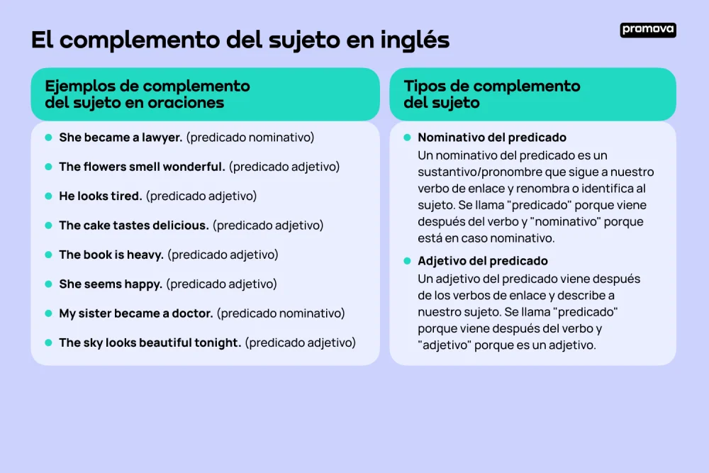 ¿Qué es un complemento de sujeto?