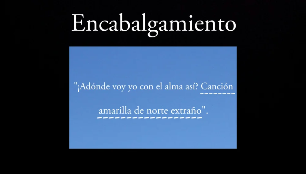 ¿Qué es un encabalgamiento en poesía?