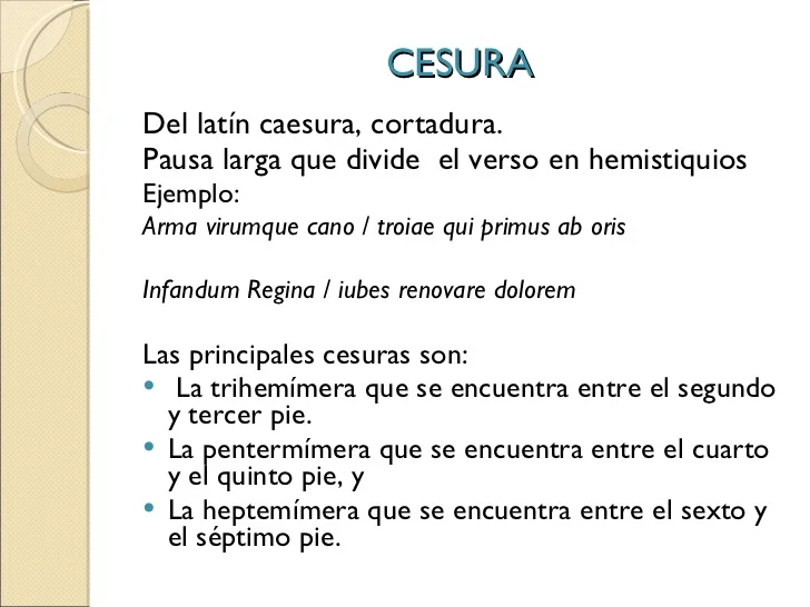 ¿Qué es una cesura en poesía?