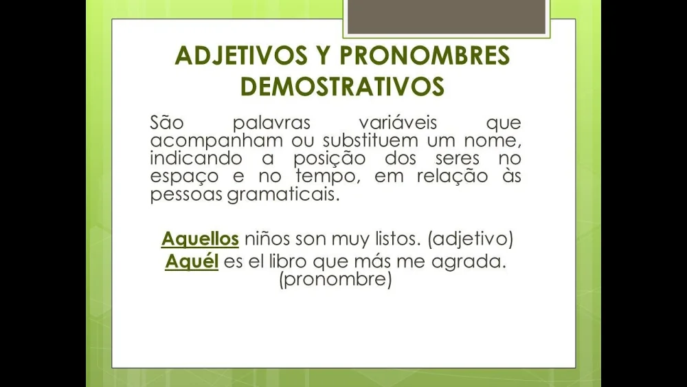 Diferencia entre adjetivo demostrativo y pronombre demostrativo Idiomas