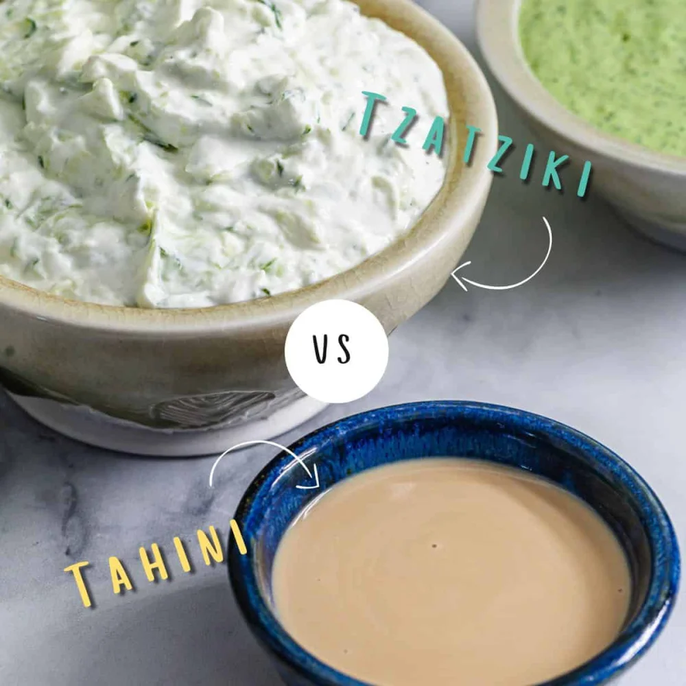 Diferencia entre la salsa tahini y la salsa tzatziki