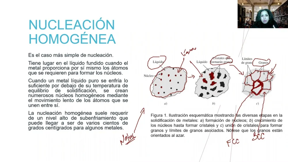 Diferencia entre nucleación homogénea y heterogénea