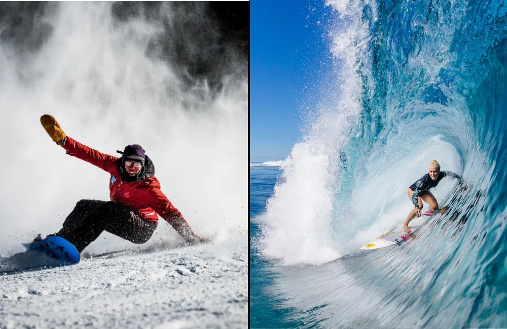 Diferencia entre el surf y el snowboard
