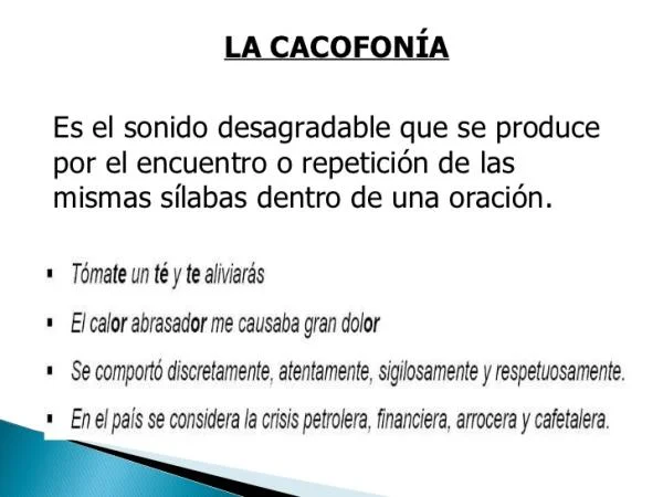 ¿Qué significa cacofonía?