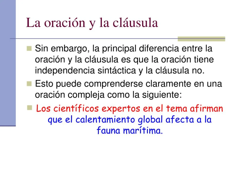 Diferencia entre cláusula y oración