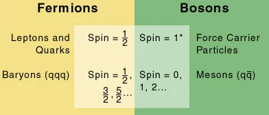 Diferencia entre fermiones y bosones