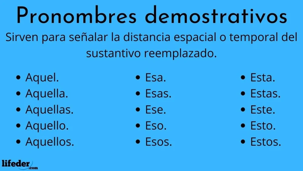 ¿Qué son los pronombres demostrativos?
