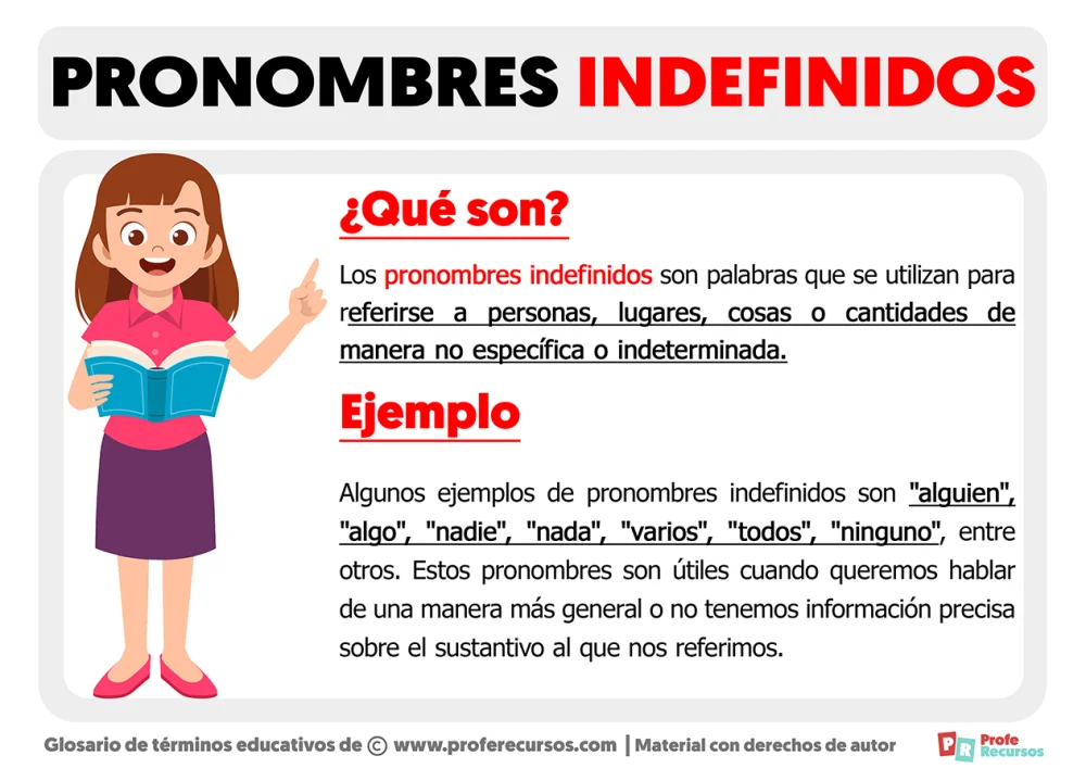 ¿Qué son los pronombres indefinidos?