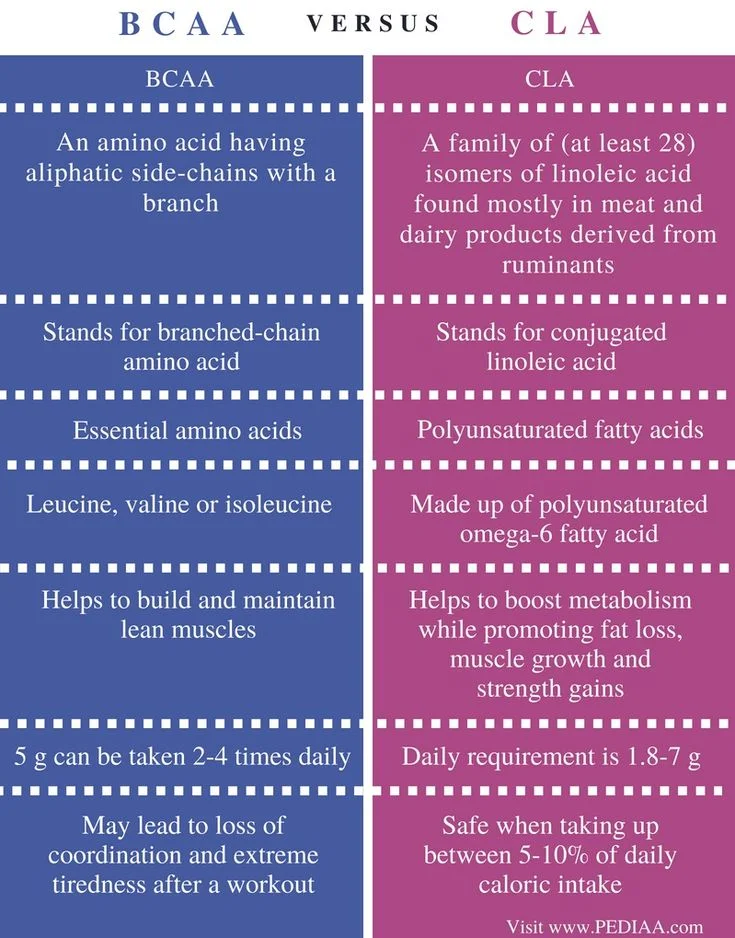 Diferencia entre BCAA y CLA