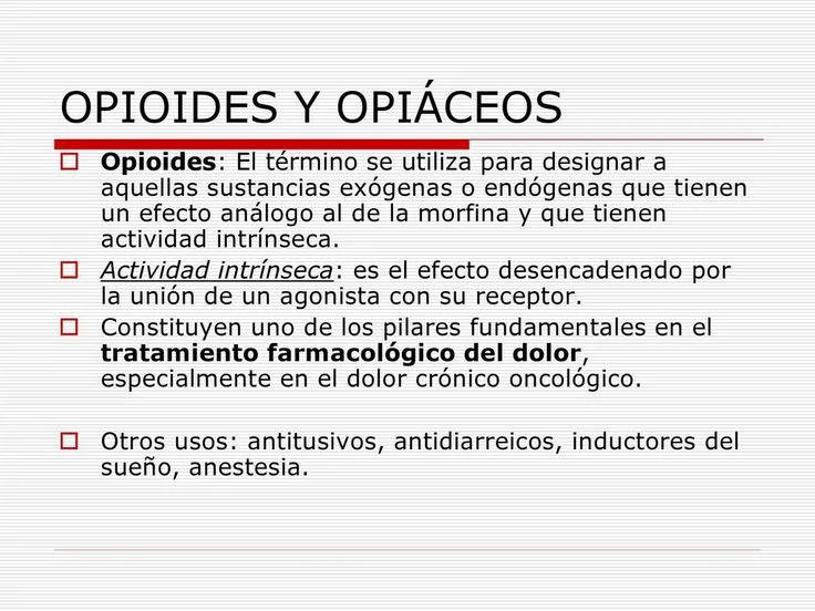 Diferencia entre opioides y opiáceos