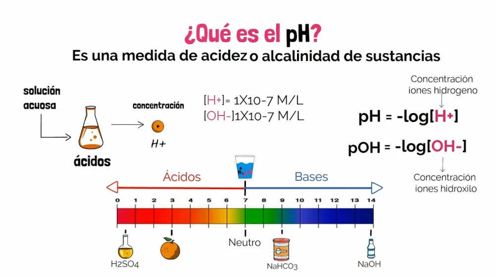 Relación entre los iones de hidrógeno y el pH