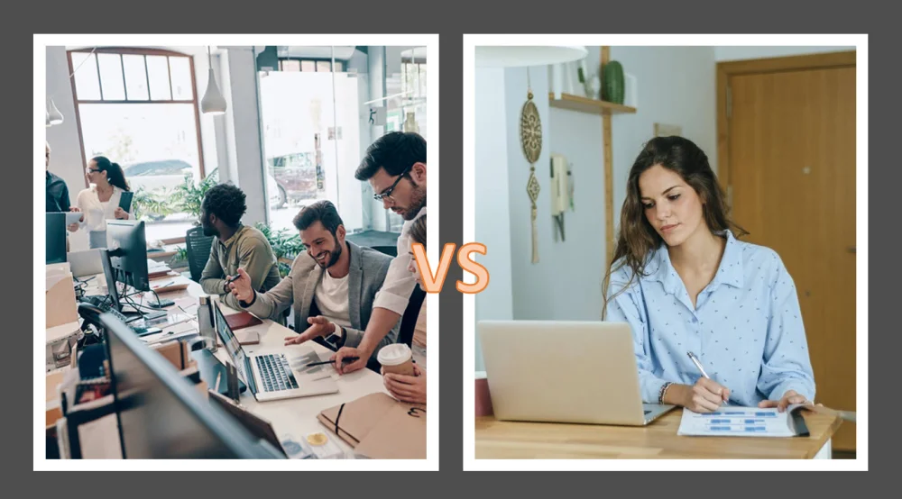 Trabajar desde casa vs. trabajar desde la oficina