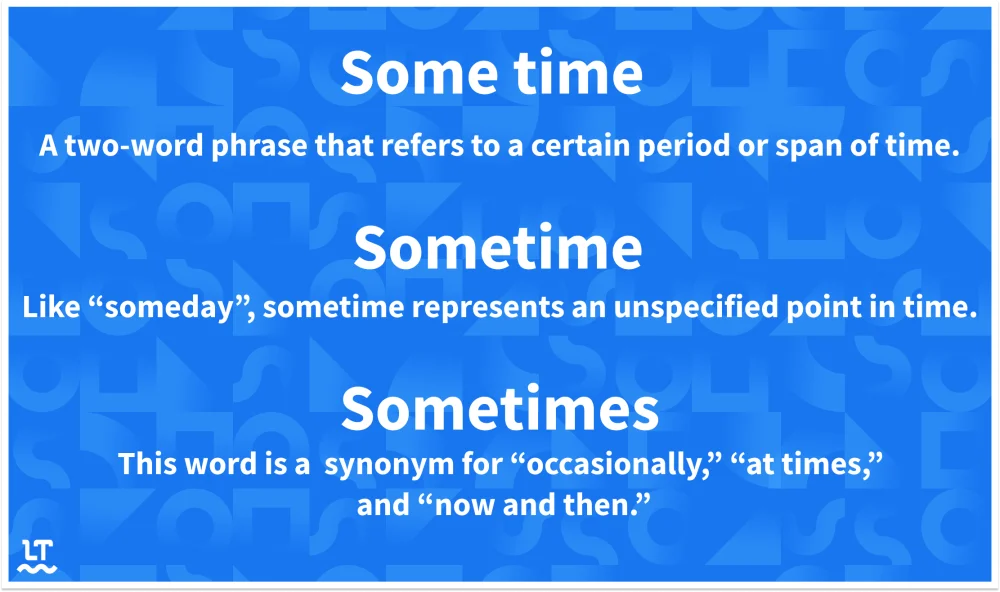 Diferencia entre Sometime y Some Time
