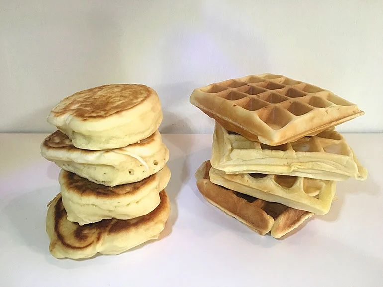 Diferencia entre panqueques y waffles