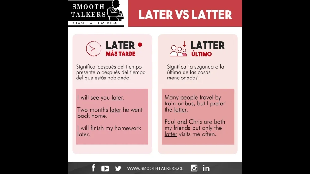 Diferencia entre Later y Latter
