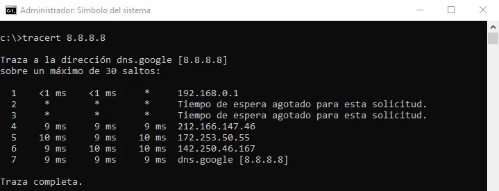 Diferencia entre tracert y pathping